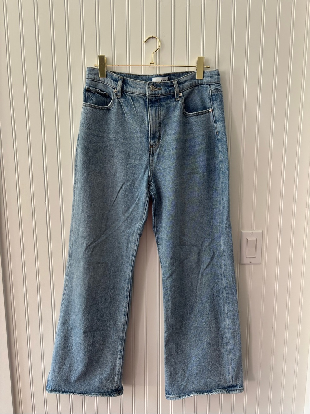LOFT Light Blue Wide-Leg High-Rise Jeans